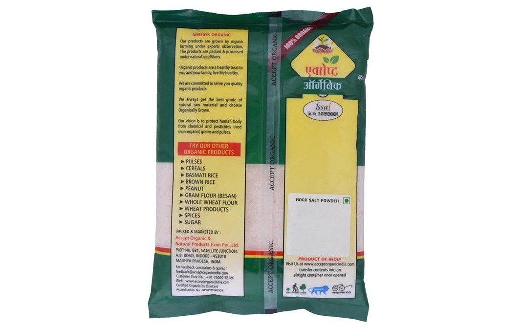 Accept Organic Rock Salt Powder    Pack  1 kilogram